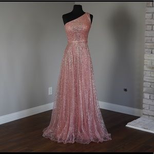 One Shoulder Glittery Ellie Wilde Gown